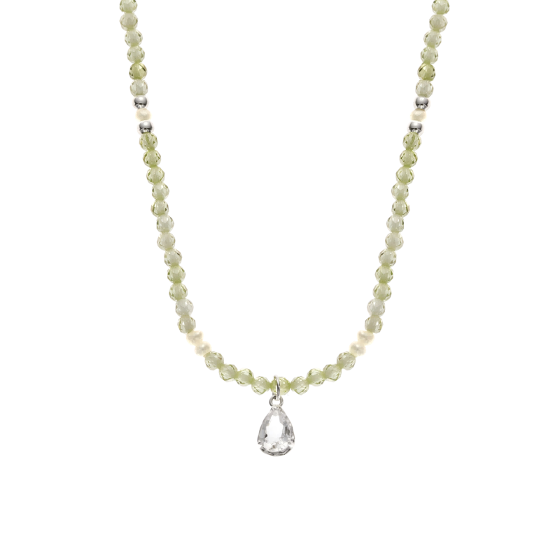 MINI CRYSTAL TEARDROP BEADED NECKLACE