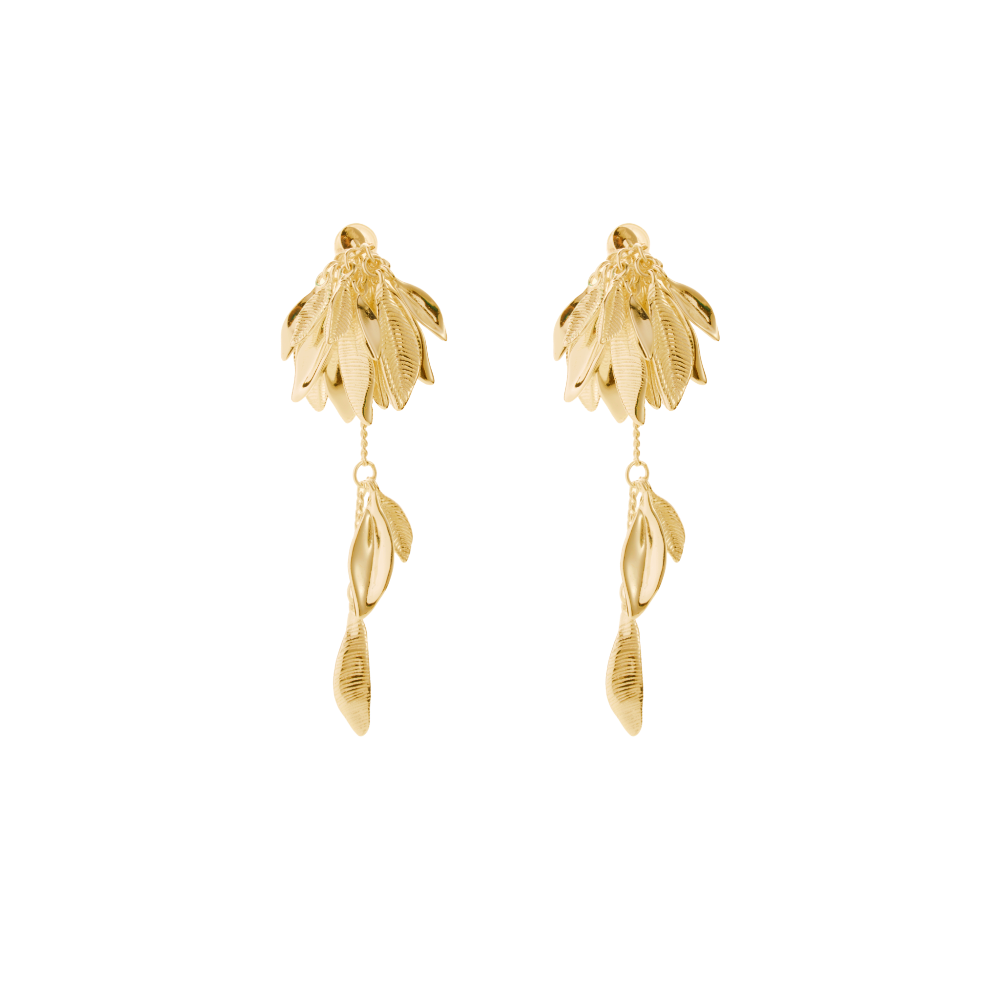 Detachable leaf earrings