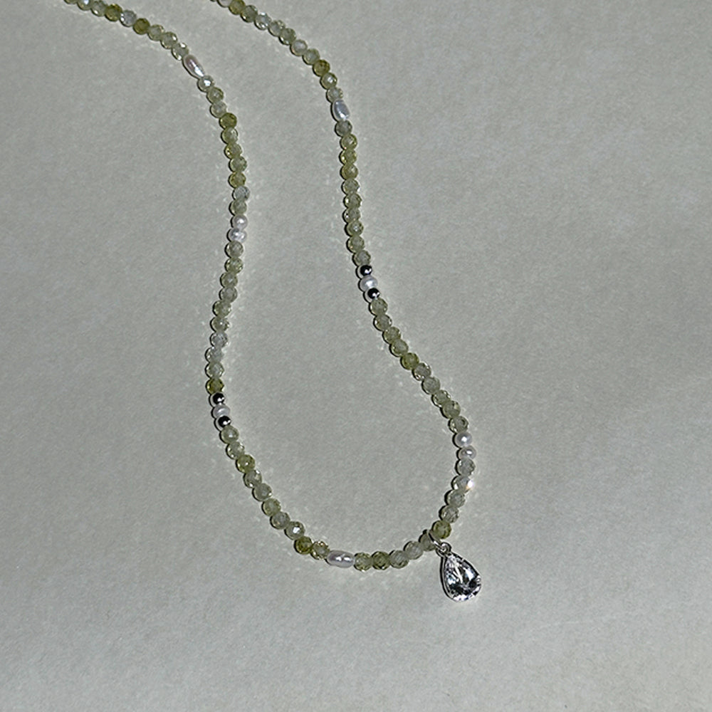 MINI CRYSTAL TEARDROP BEADED NECKLACE