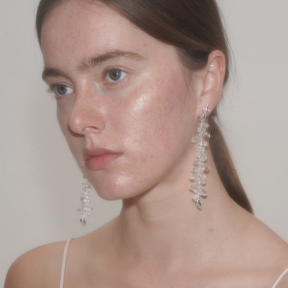 SUMMER GARDEN CRYSTAL HOOP EARRINGS