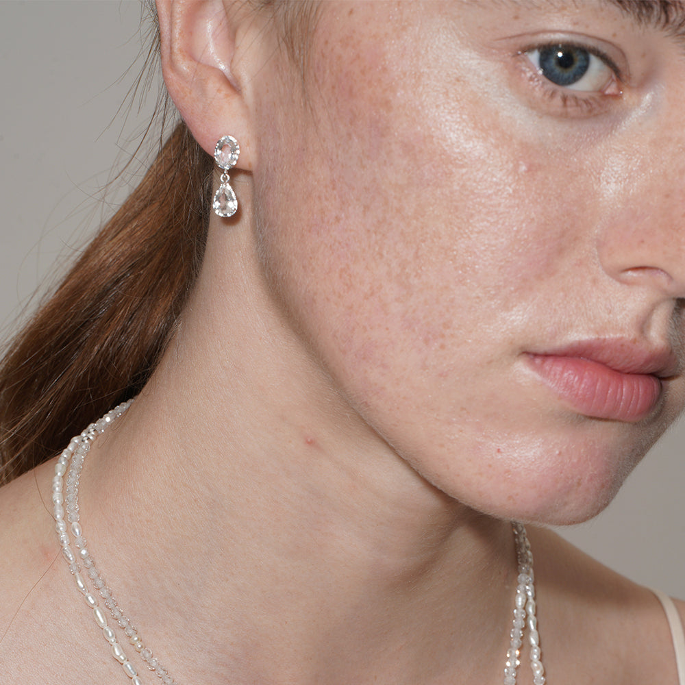 SUMMER GARDEN CRYSTAL TEARDROP EARRING