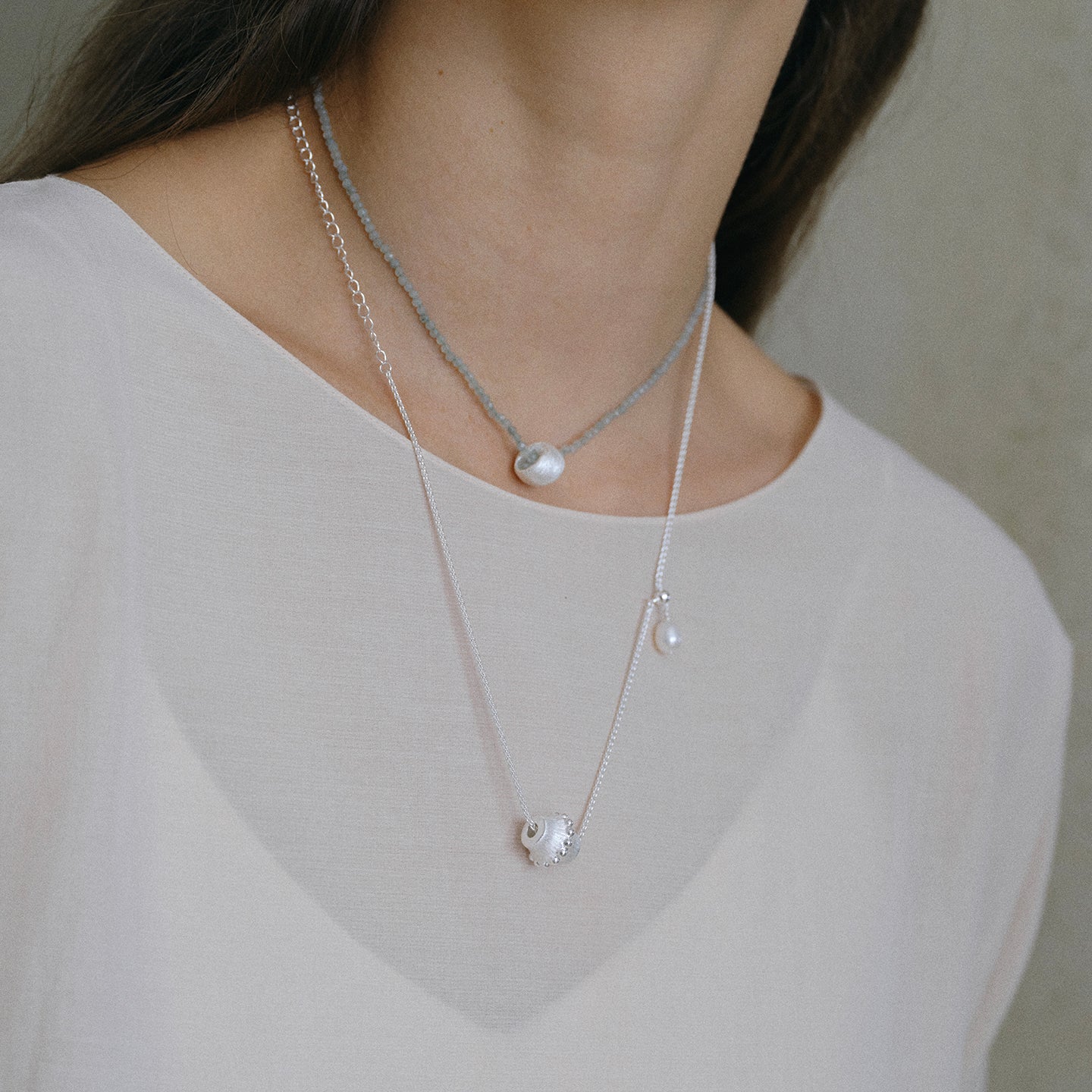 BRUSHED DOUBLE-LAYER NECKLACE