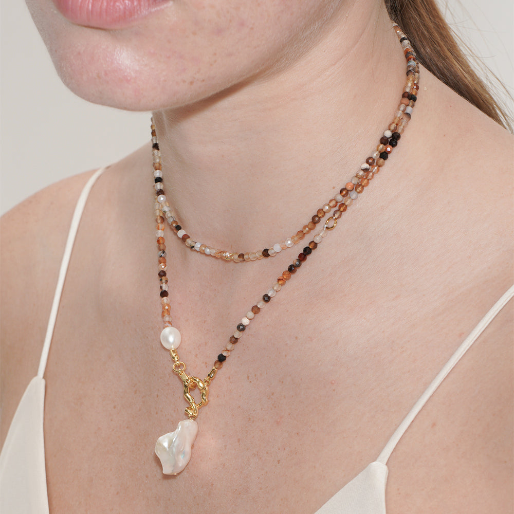 SUNSET BREEZE BAROQUE PEARL NECKLACE