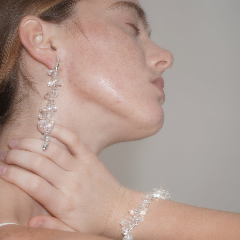 SUMMER GARDEN CRYSTAL HOOP EARRINGS