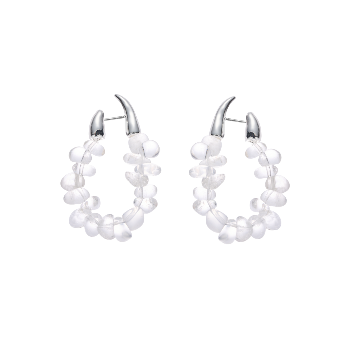 SUMMER GARDEN CRYSTAL HOOP EARRINGS
