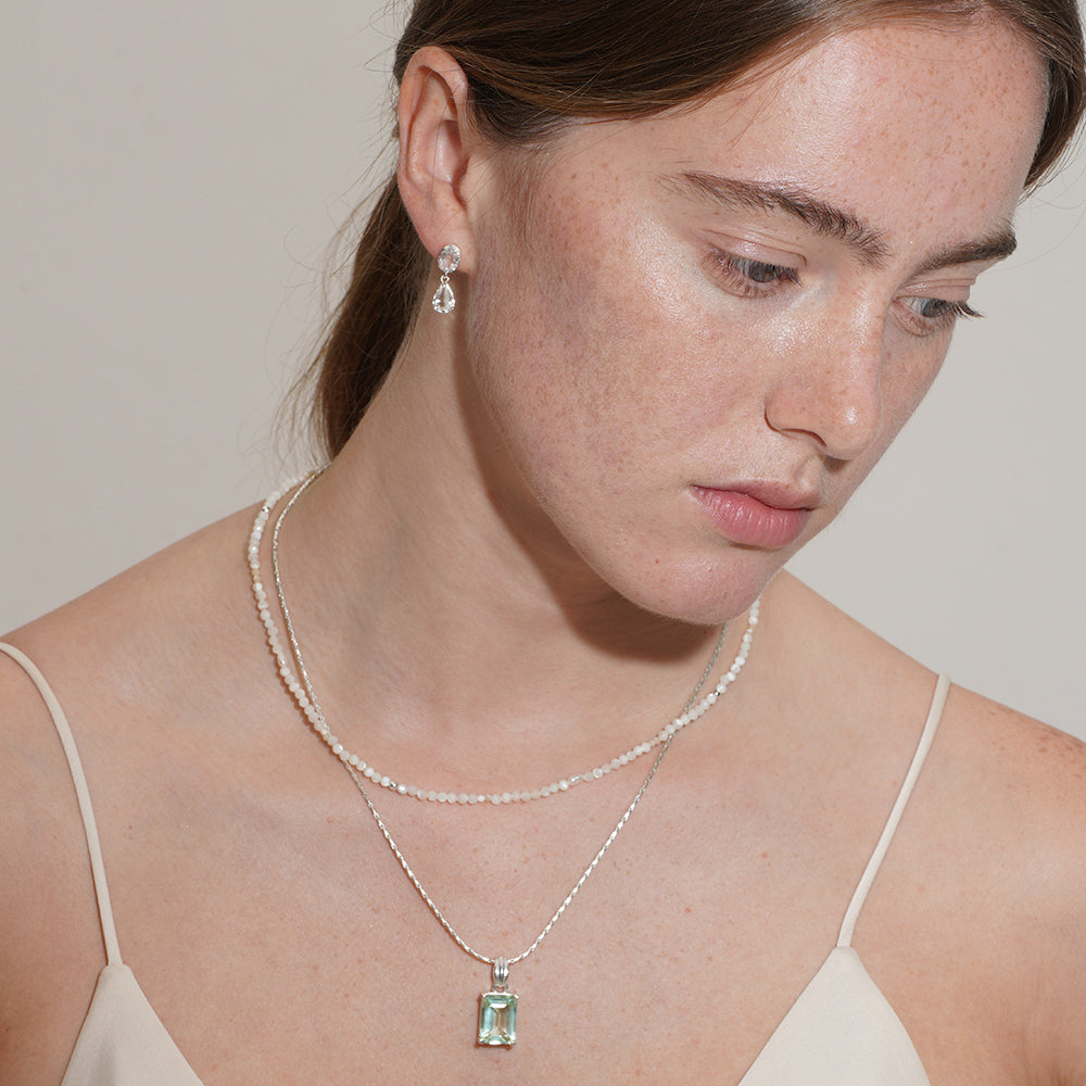 SUMMER GARDEN CRYSTAL TEARDROP EARRING