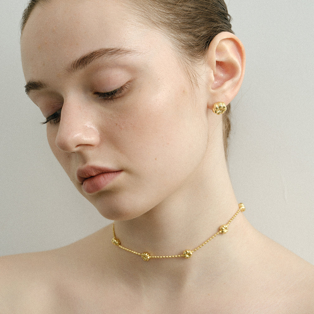 ADJUSTABLE PUMPKIN FLOWERS NECKLACE