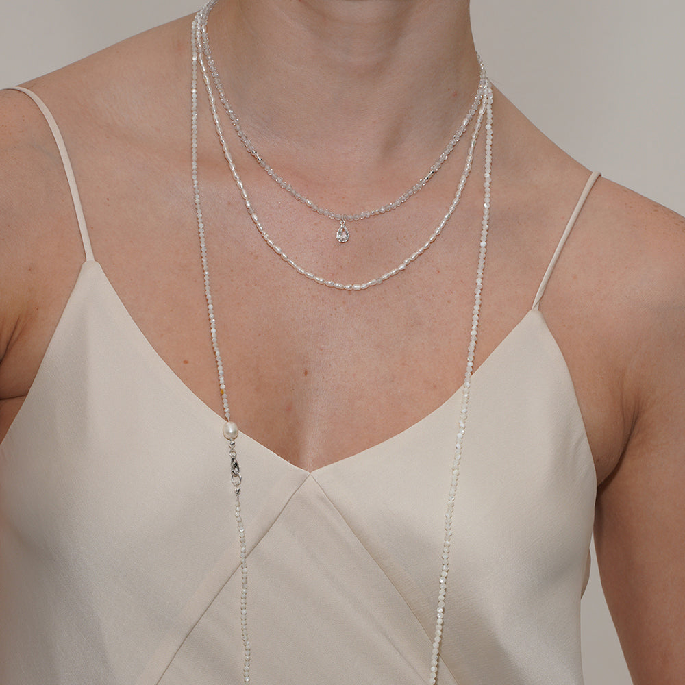 MINI CRYSTAL TEARDROP BEADED NECKLACE