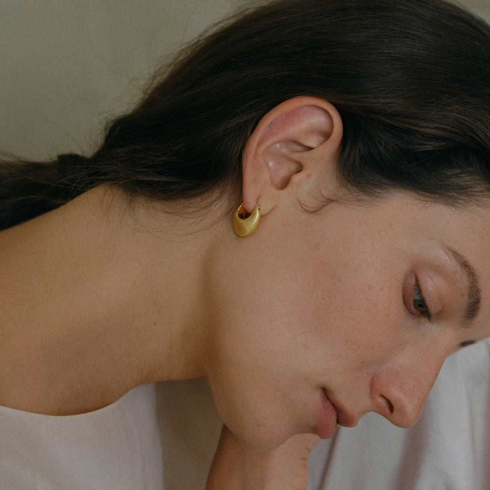 SILK EMBROIDERED CERAMIC JAR EARRINGS