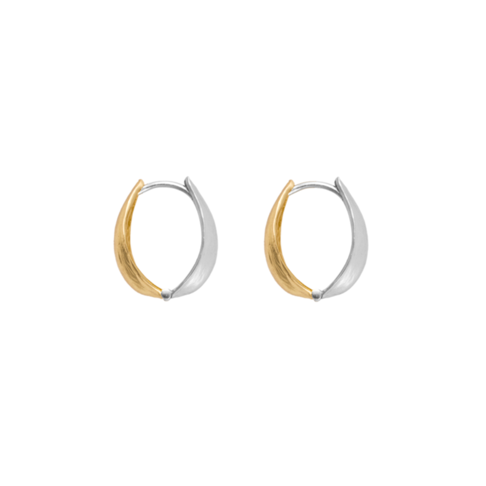 DOUBLE-SIDED TWO-TONE SEEDPOD EARRINGS MINI
