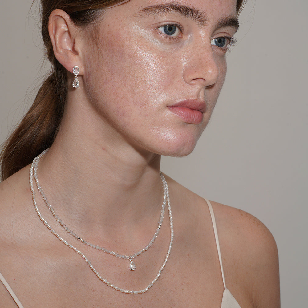 MINI CRYSTAL TEARDROP BEADED NECKLACE