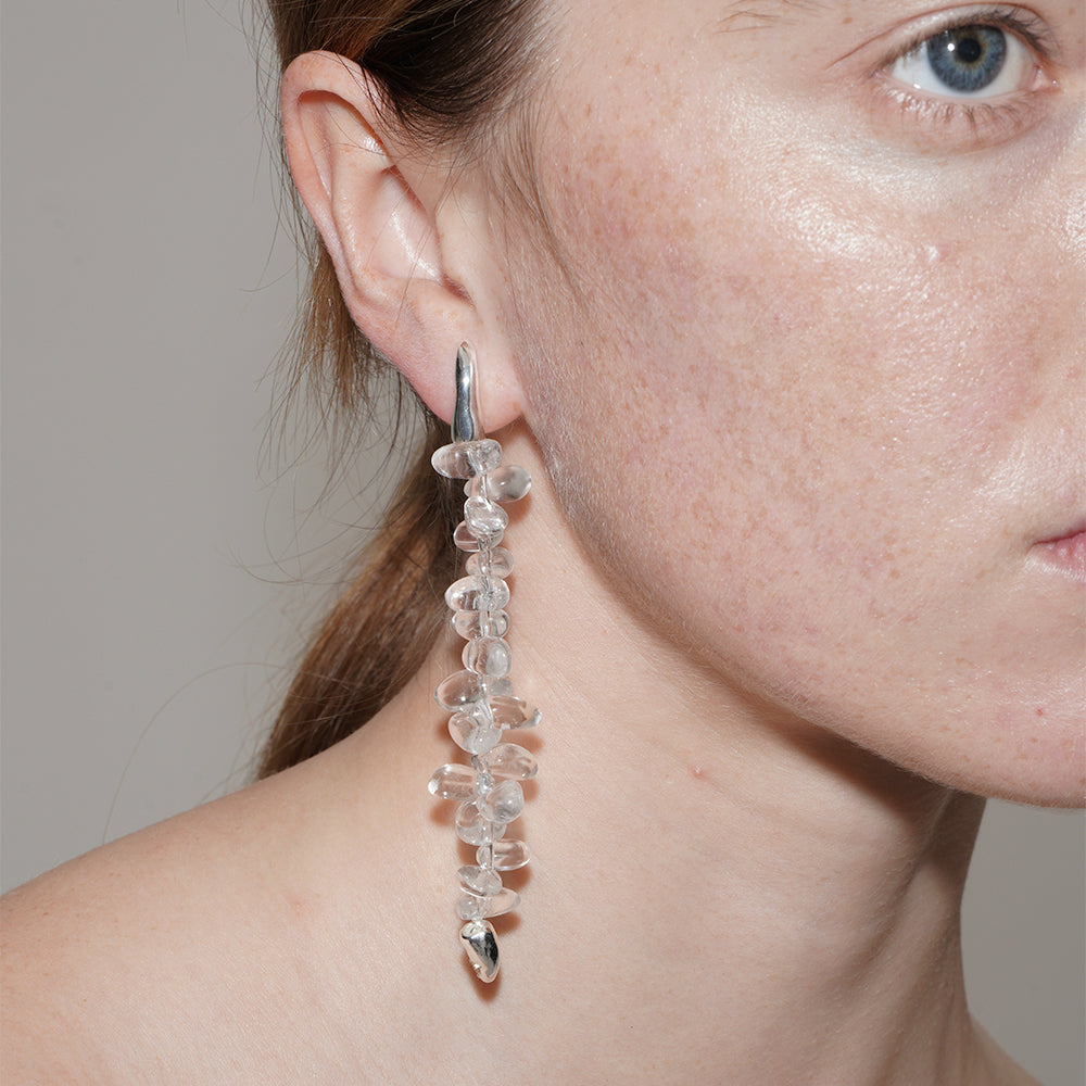 SUMMER GARDEN CRYSTAL HOOP EARRINGS