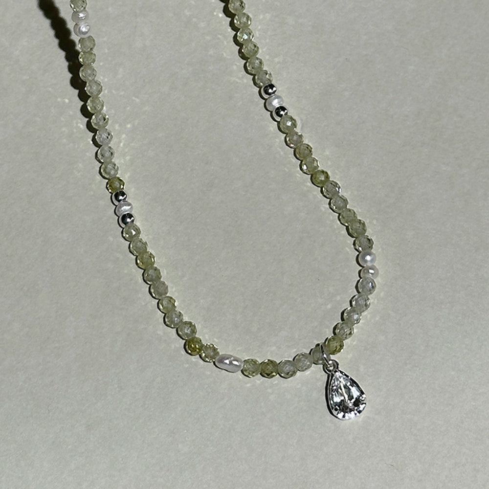 MINI CRYSTAL TEARDROP BEADED NECKLACE
