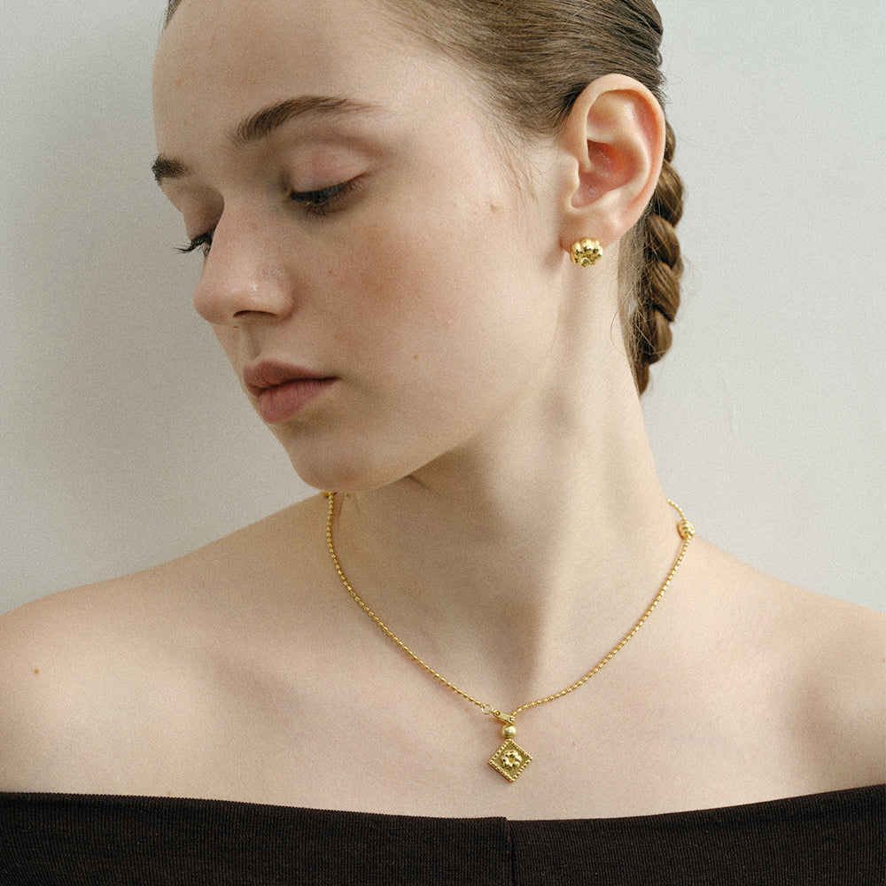ADJUSTABLE PUMPKIN FLOWERS NECKLACE