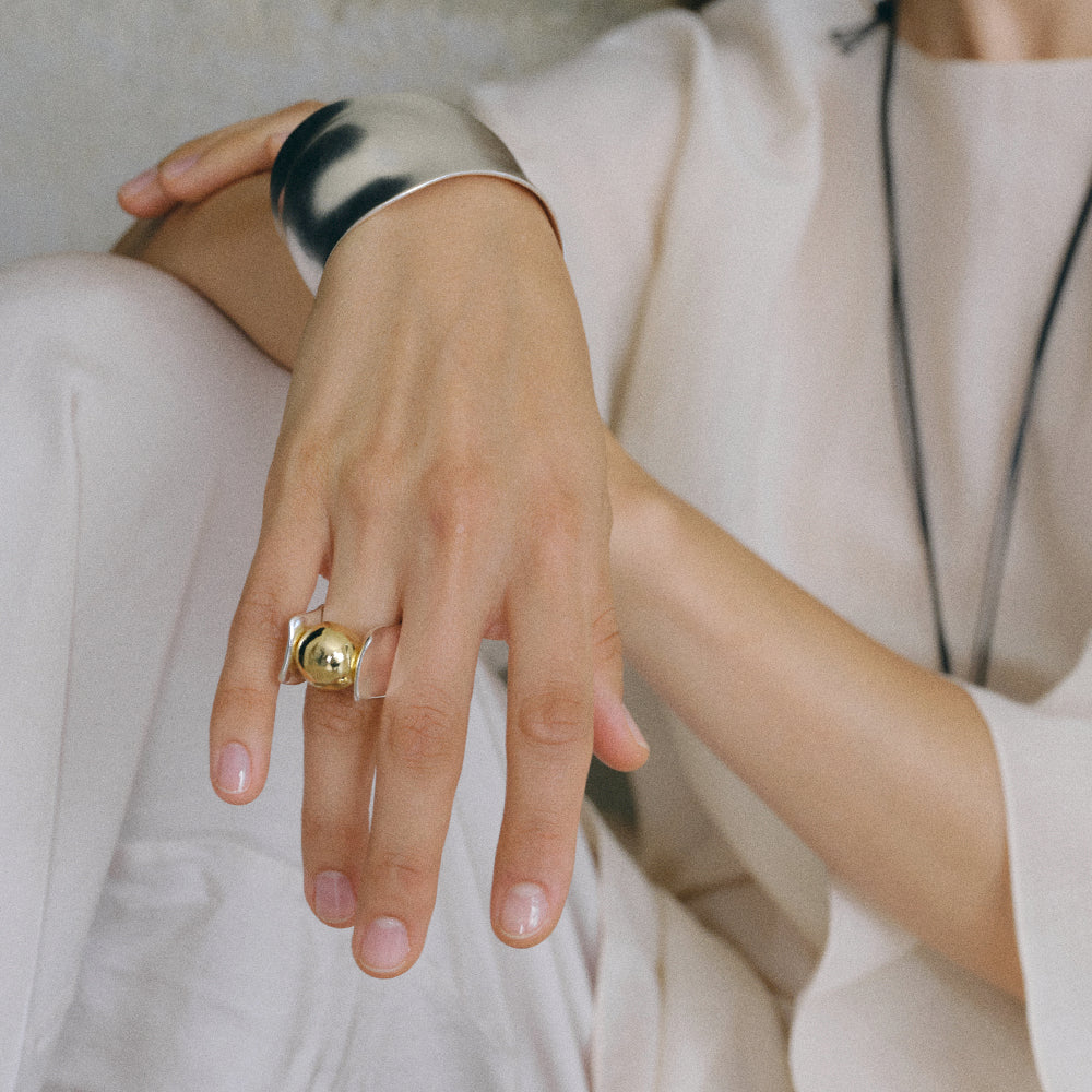 SCULPTURAL SPHERE RING