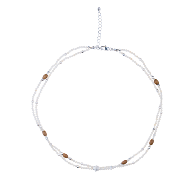 DOUBLE LAYERED MOTHER SHELL BEAD NECKLACE/BRACELET