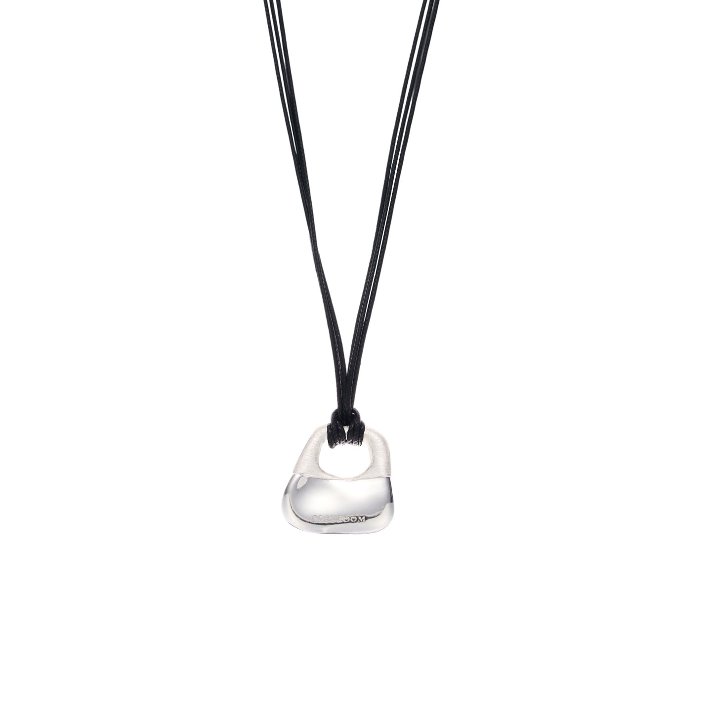 SILVER SILK EMBROIDERED LOCK POUCH NECKLACE