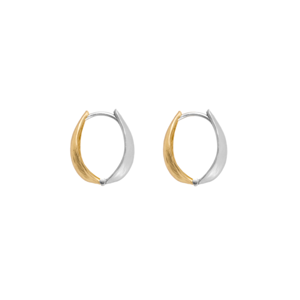 DOUBLE-SIDED TWO-TONE SEEDPOD EARRINGS MINI