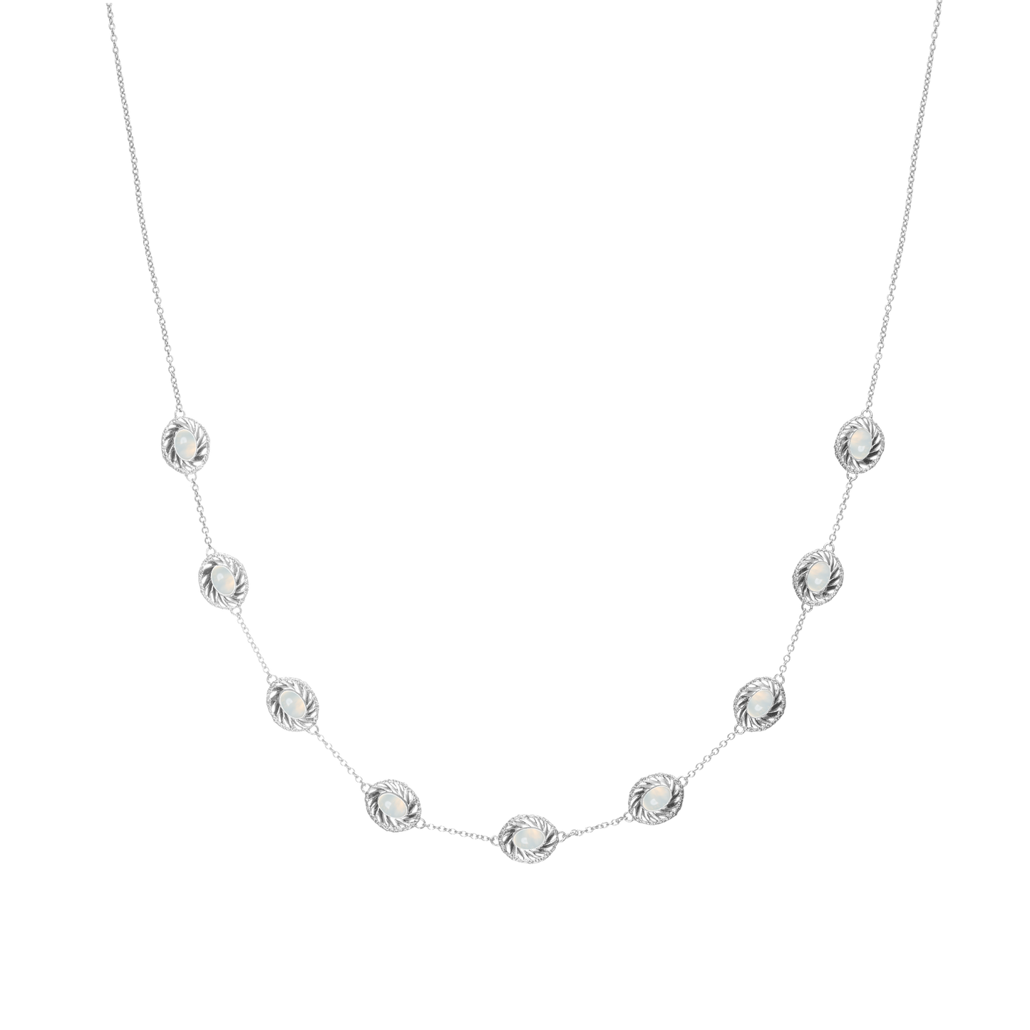 HOLLOW OUT NATURAL AGATE WHITE CRYSTAL NECKLACE