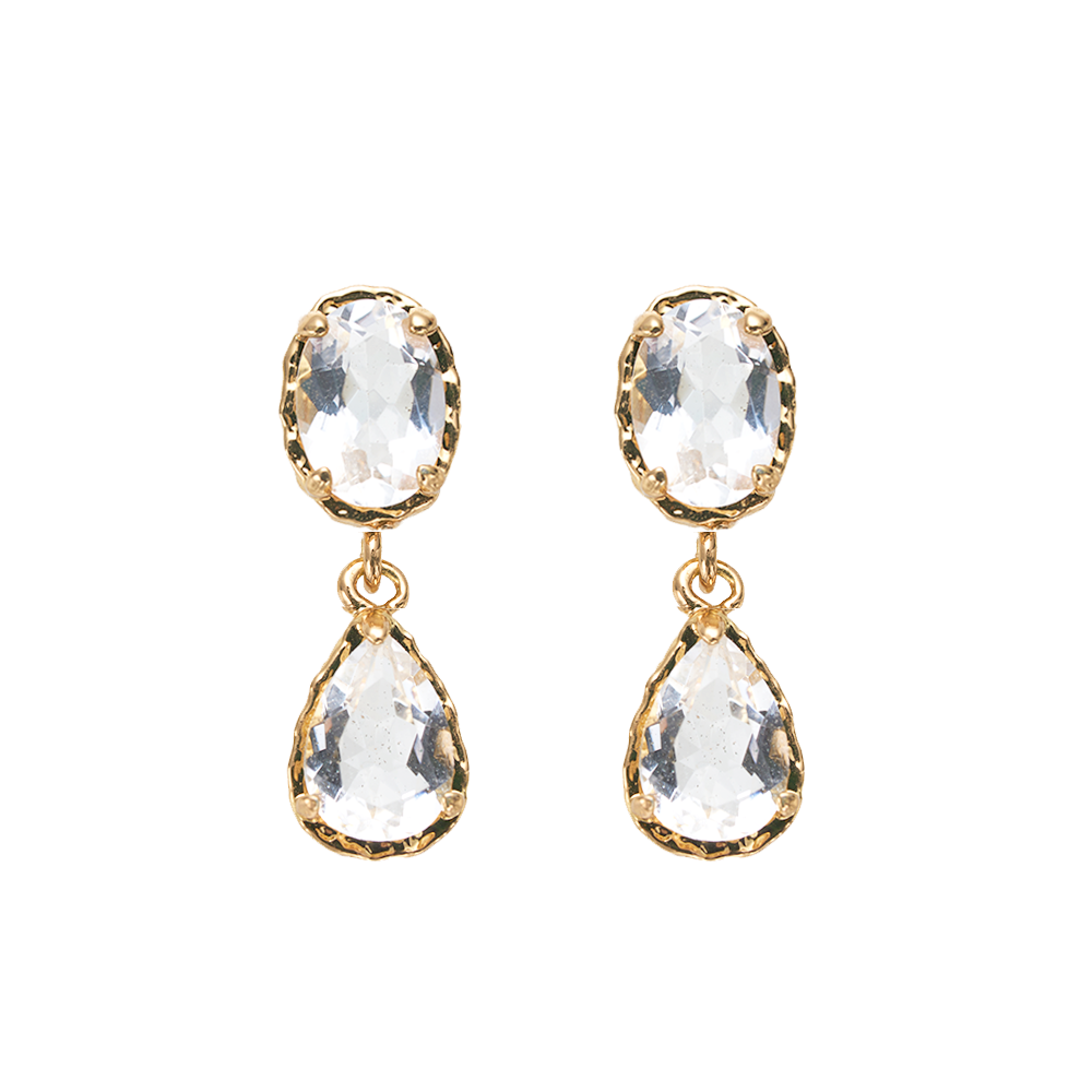 SUMMER GARDEN CRYSTAL TEARDROP EARRING