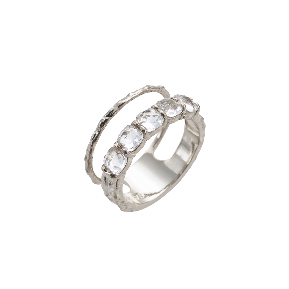 SUMMER GARDEN DOUBLE LAYERED CRYSTAL RING