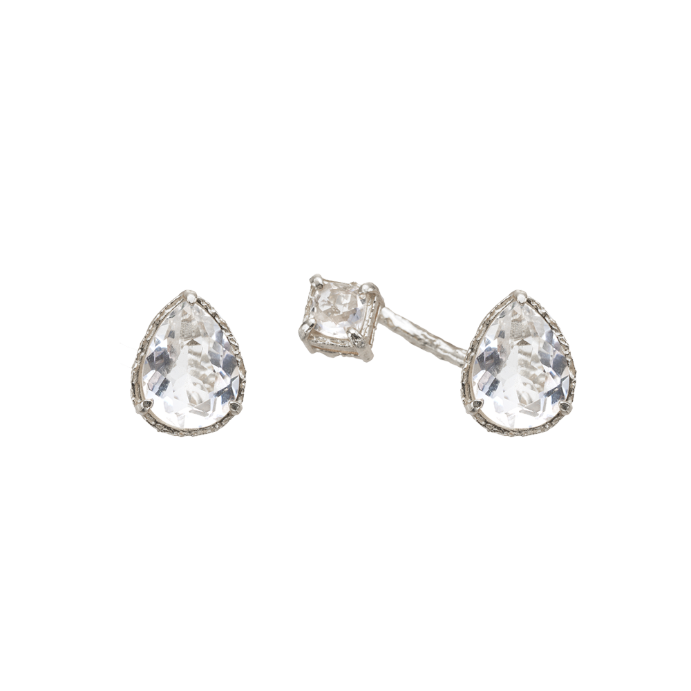 SUMMER GARDEN ASYMMETRIC CRYSTAL EAR STUDS