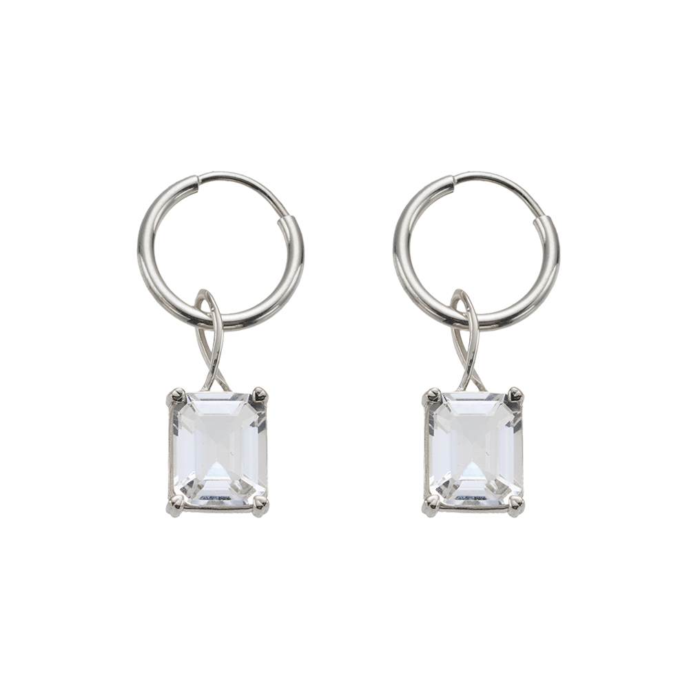 SUMMER GARDEN WHITE ICE CRYSTAL DETACHABLE PENDANT EARRINGS