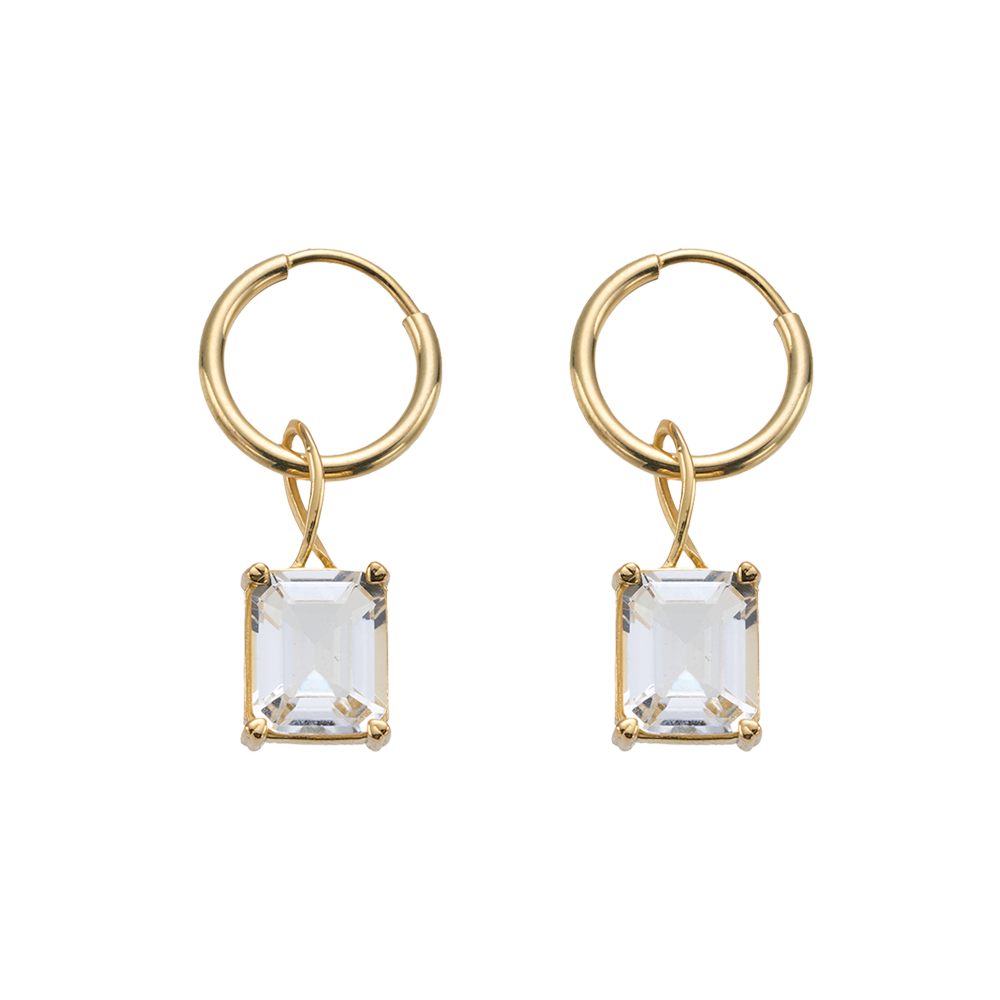 SUMMER GARDEN WHITE ICE CRYSTAL DETACHABLE PENDANT EARRINGS