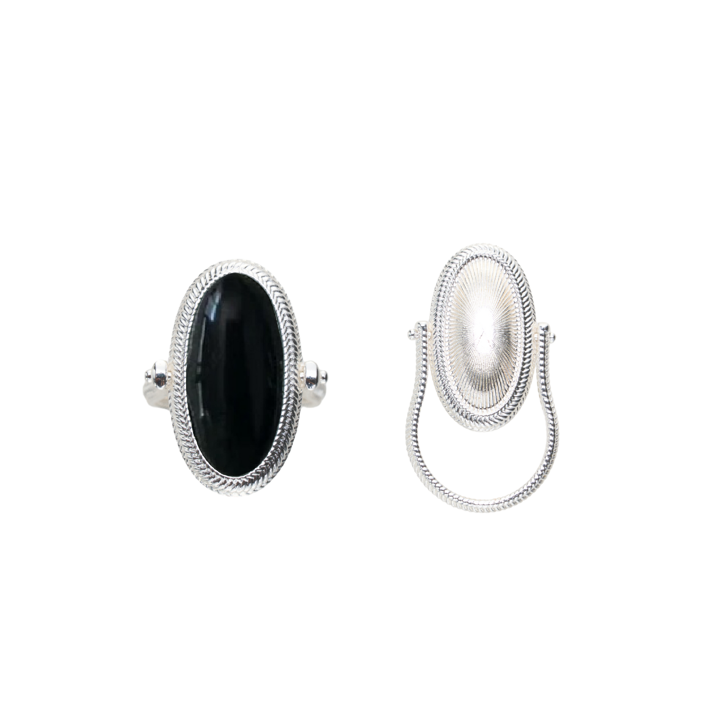 Twill-Bound Double-Sided Gemstone Ring