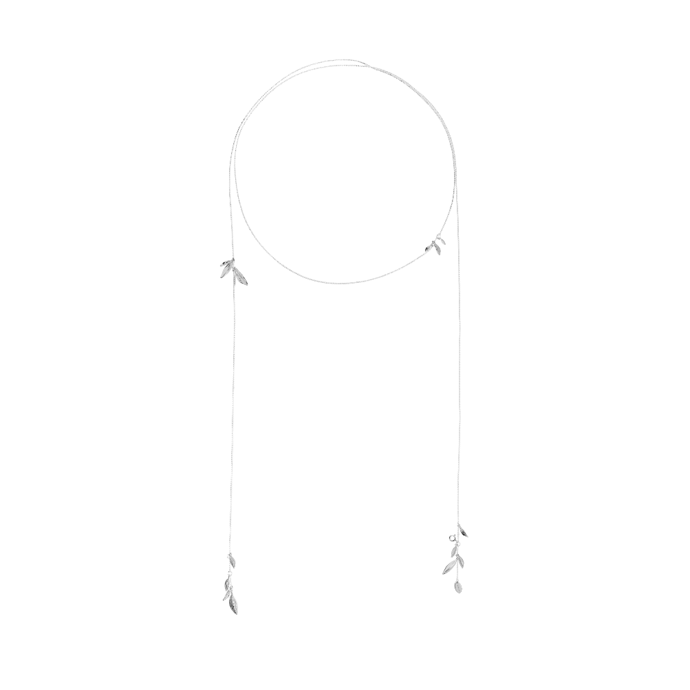 Leaf-shaped long necklace