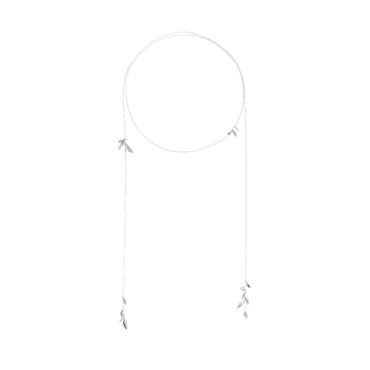 Leaf-shaped long necklace