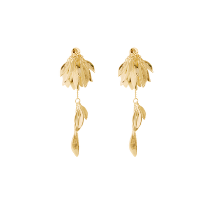 Detachable leaf earrings