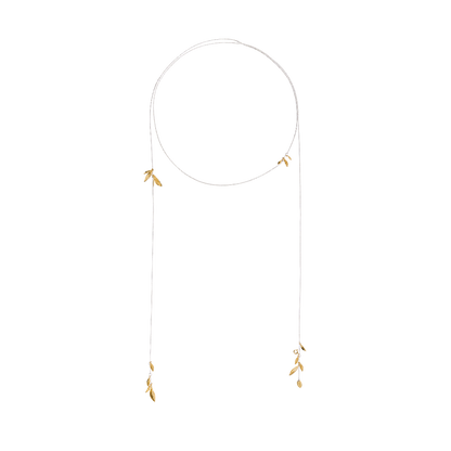 Leaf-shaped long necklace