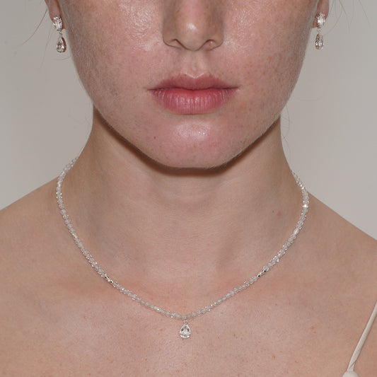 MINI CRYSTAL TEARDROP BEADED NECKLACE