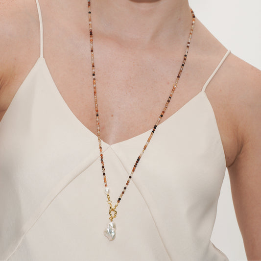 SUNSET BREEZE BAROQUE PEARL NECKLACE