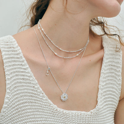Agate pearl beaded necklace