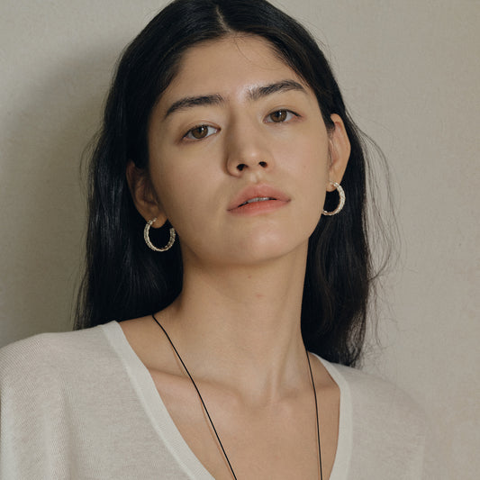 The Embossed Lace Hoops