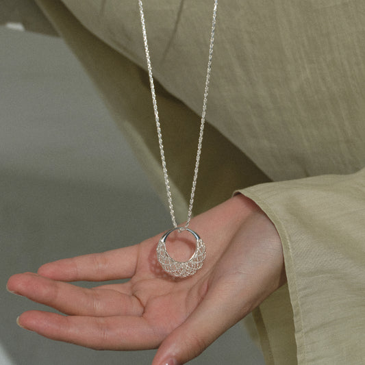 The Crochet Crescent Necklace