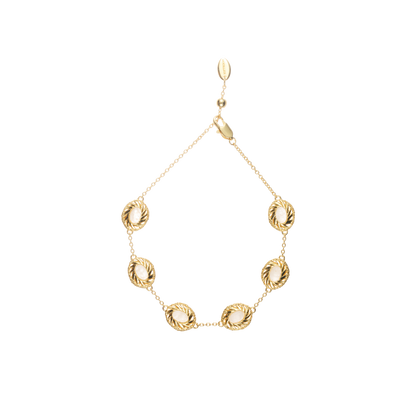 HOLLOW OUT NATURAL AGATE WHITE CRYSTAL BRACELET