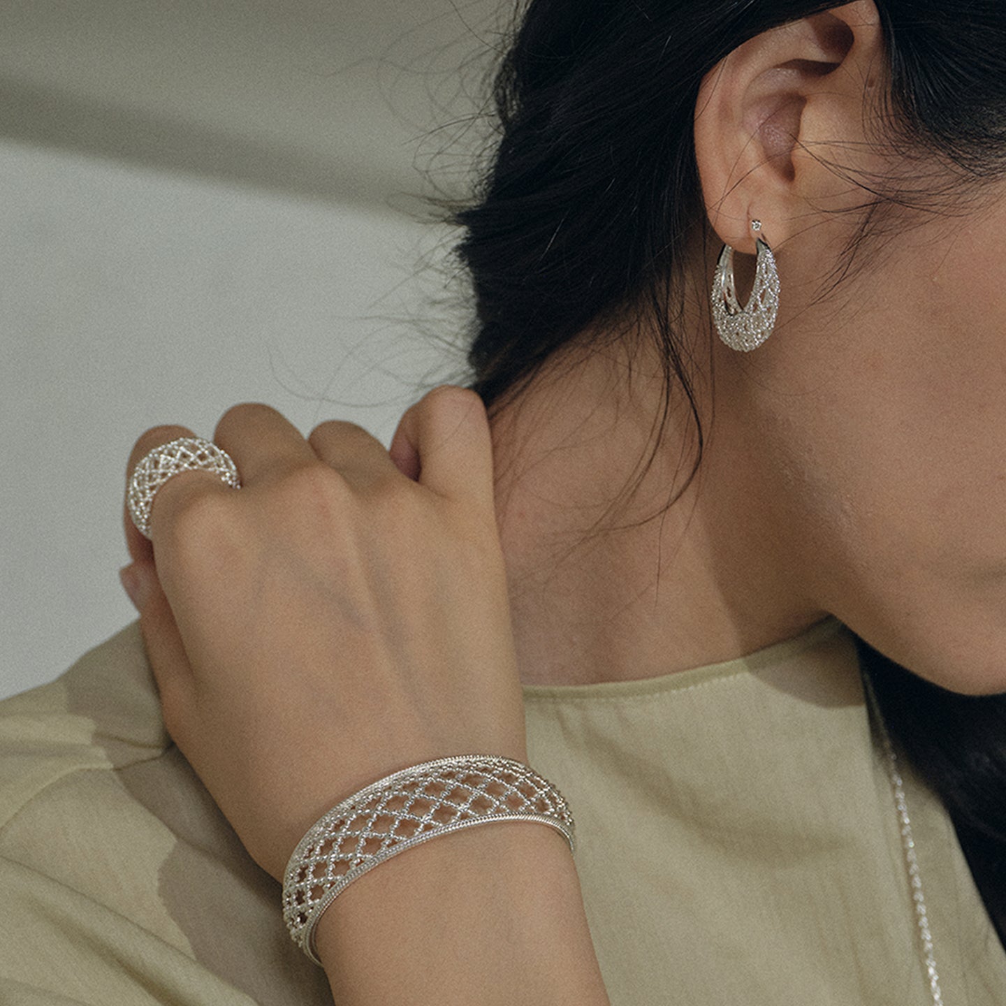 THe Crochet Crescent Earrings