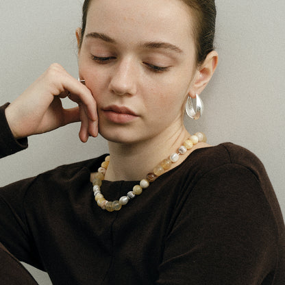 WOODEN SEEDS AND FRUIT BEAD NECKLACE