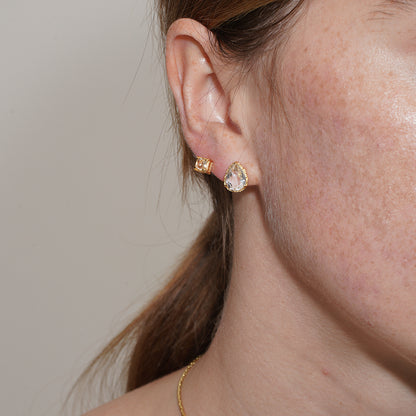 SUMMER GARDEN ASYMMETRIC CRYSTAL EAR STUDS