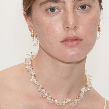 SUMMER GARDEN CRYSTAL HOOP EARRINGS