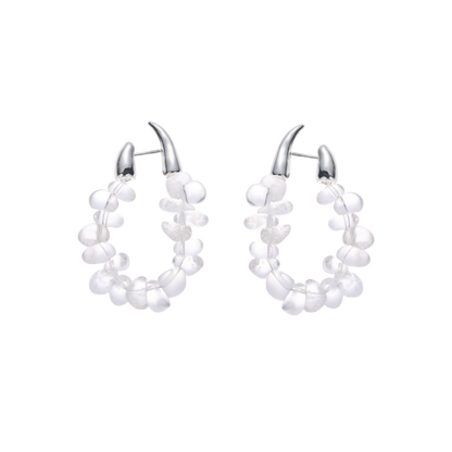 SUMMER GARDEN CRYSTAL HOOP EARRINGS