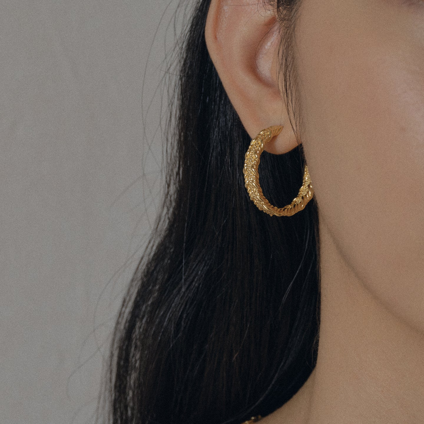 The Embossed Lace Hoops