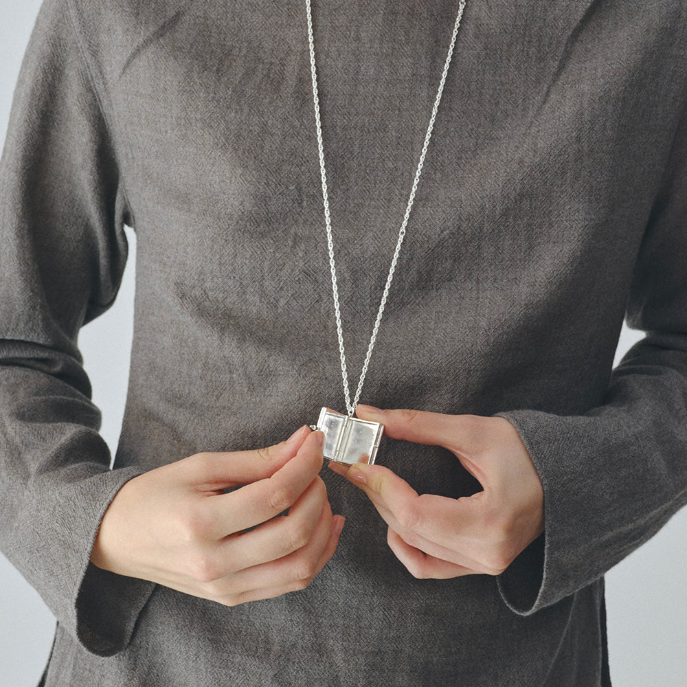 The Writer's Book Locket Necklace In Citrine