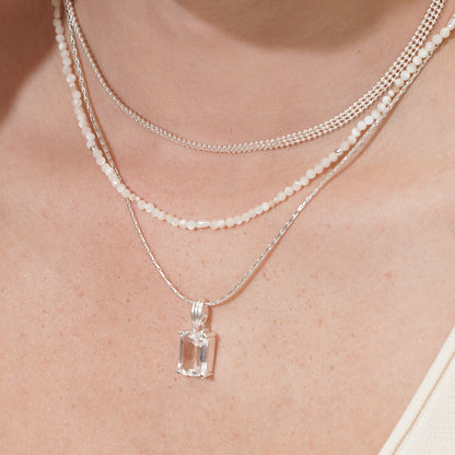 SUMMER GARDEN WHITE ICE CRYSTAL DETACHABLE PENDANT NECKLACE