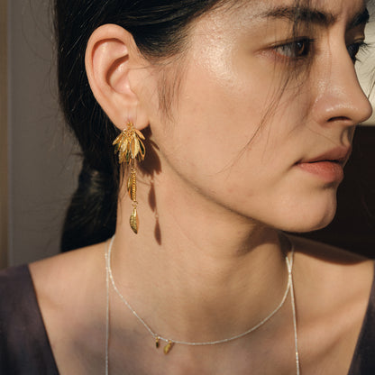 Detachable leaf earrings