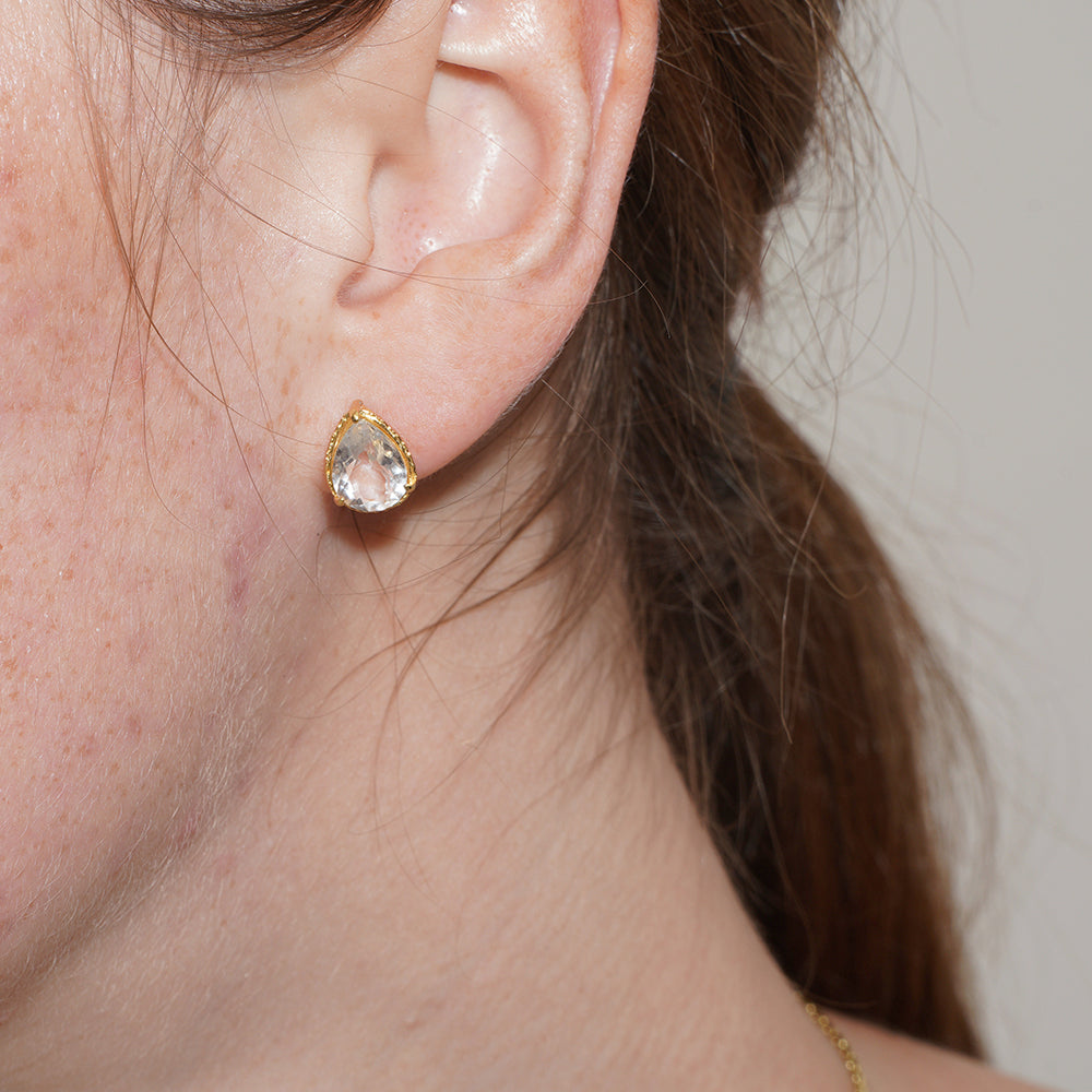 SUMMER GARDEN ASYMMETRIC CRYSTAL EAR STUDS
