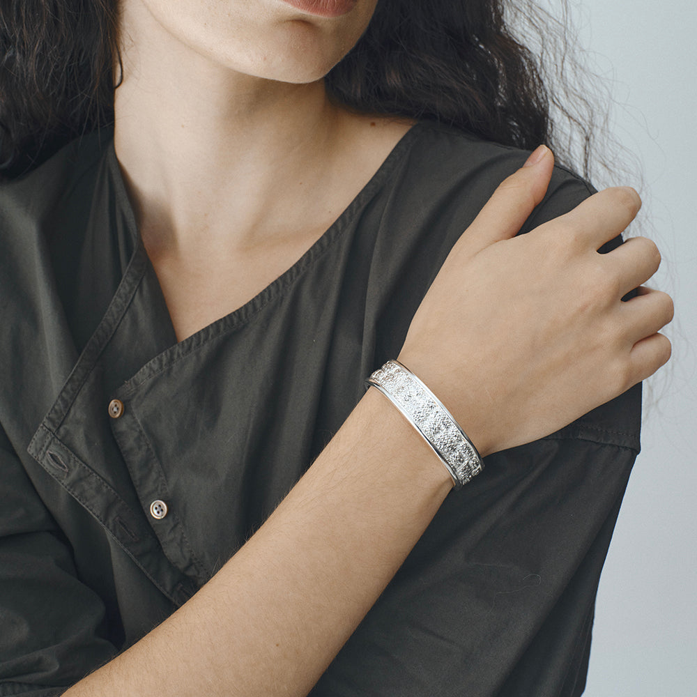 Woven Texture Wide Cuff Bracelet